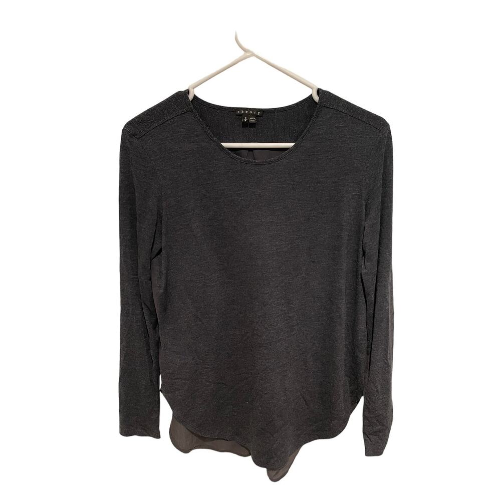 Theory vintage gray long sleeve shirt small